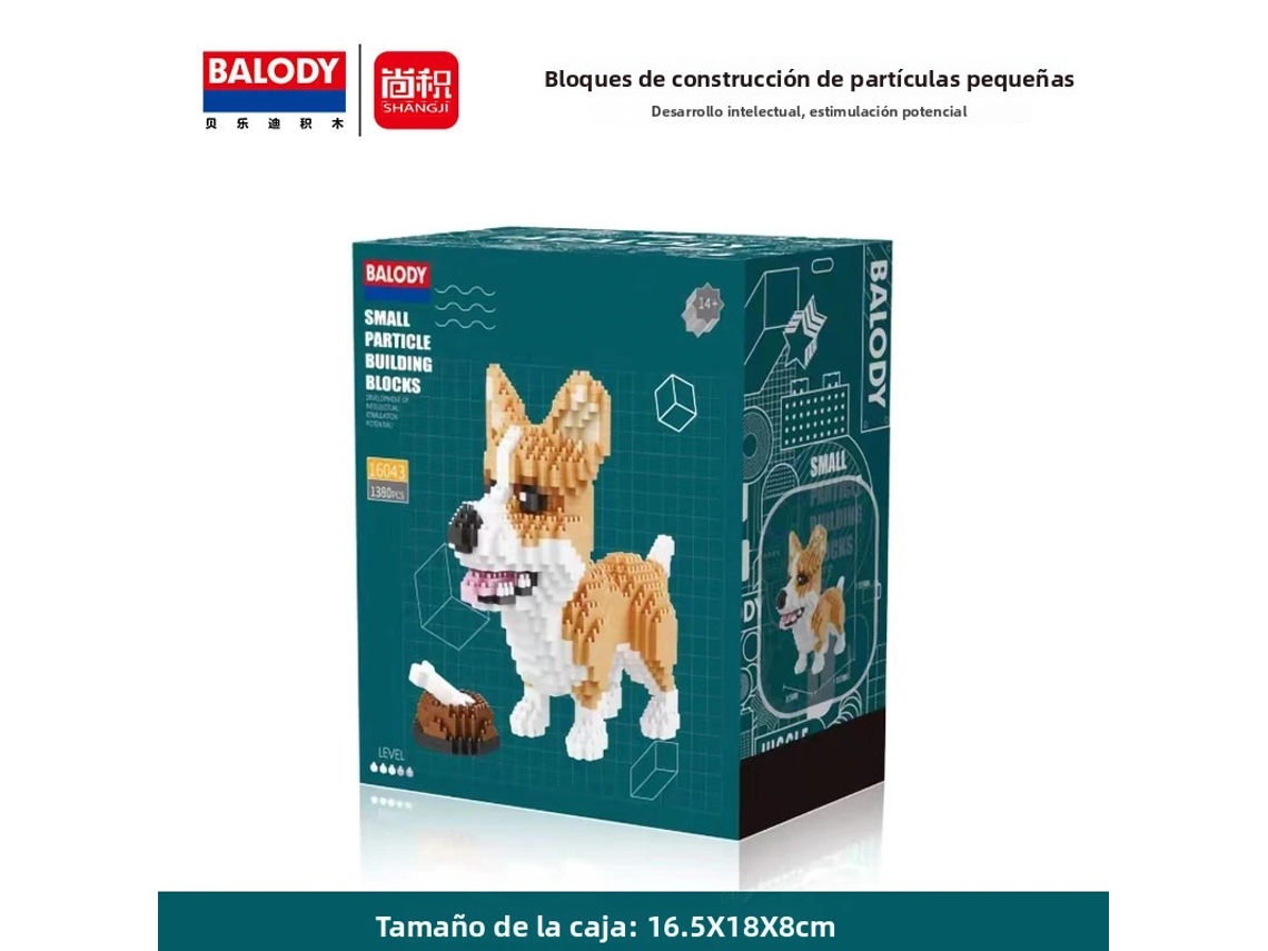 Miniatura de Brinquedo de Montar em Blocos, Representando um Cachorro e um Gato de Desenho Animado MDUG (estilo 9)