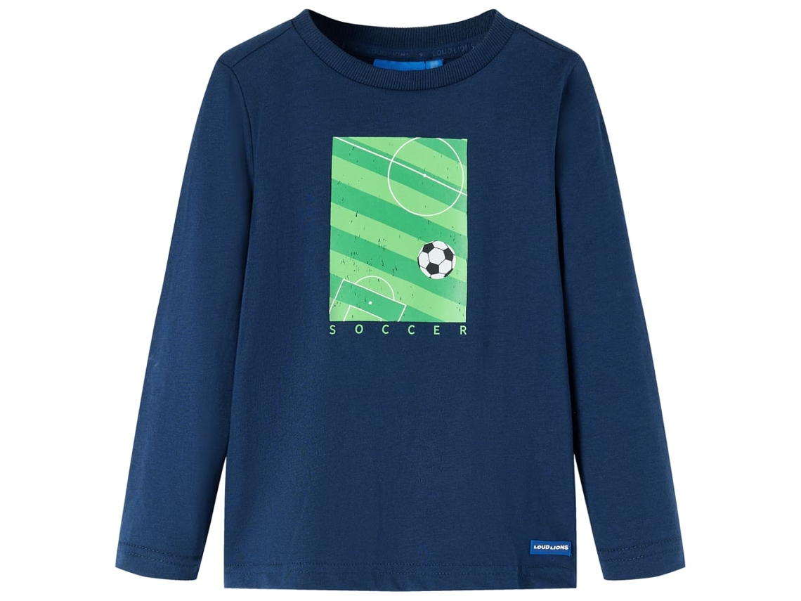 T-shirt De Manga Comprida Para Criança Azul-marinho 104