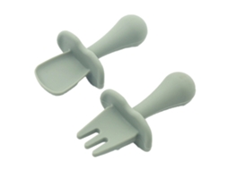 Utensílios para Bebês e Crianças para Auto-Alimentação Conjunto de Colher e Garfo para Desmame Guiado NEVEANCE