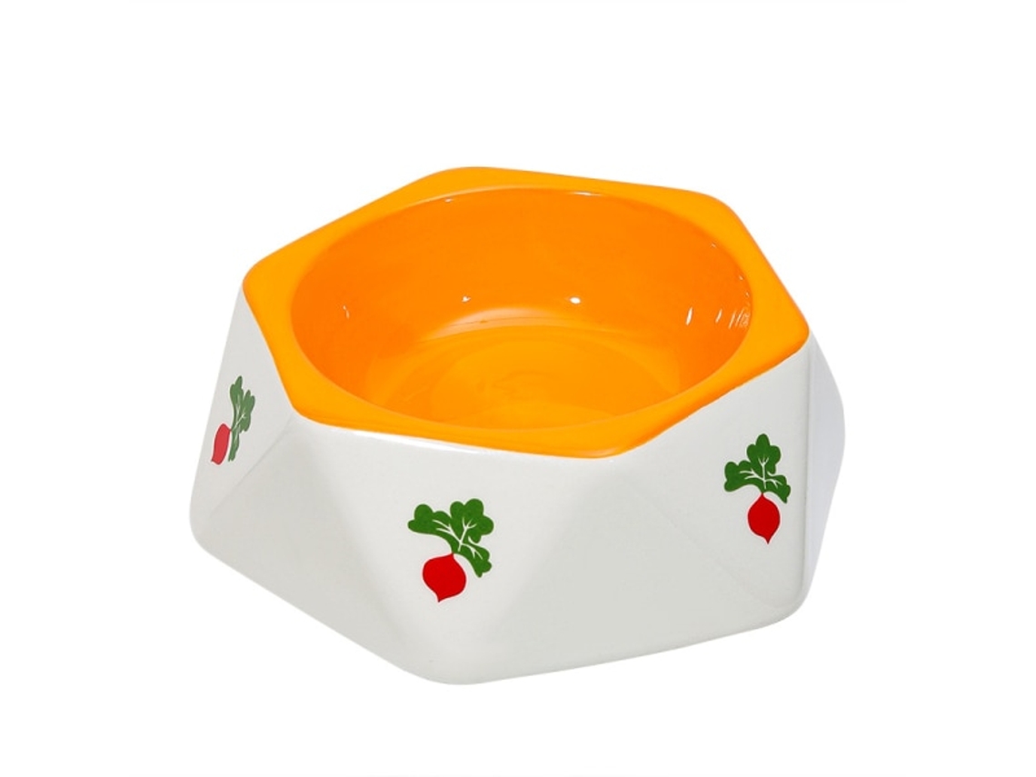 Tigela de Cerâmica para Alimentação de Coelhos, com Desenhos Fofos de Coelhos e Cenouras AQUAFORGE