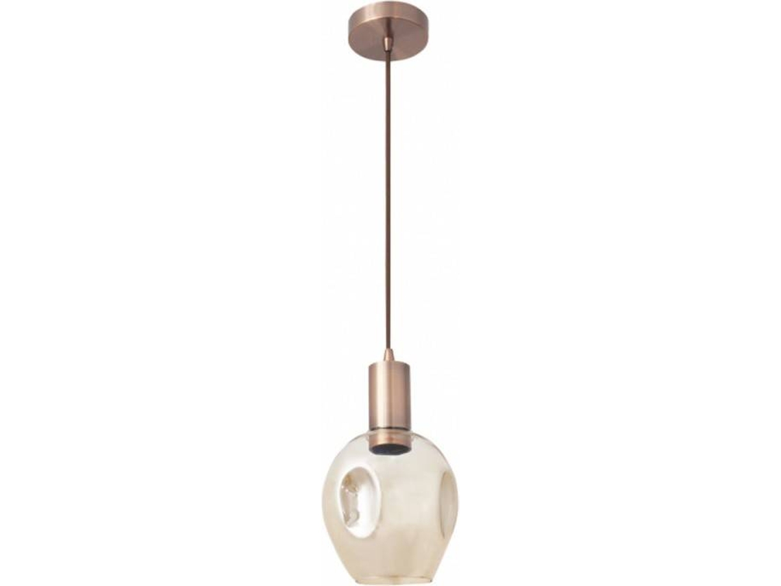 Candeeiro de Teto FABRILAMP Meteoro (Laranja - Vidro, Metal - 100x15 cm)