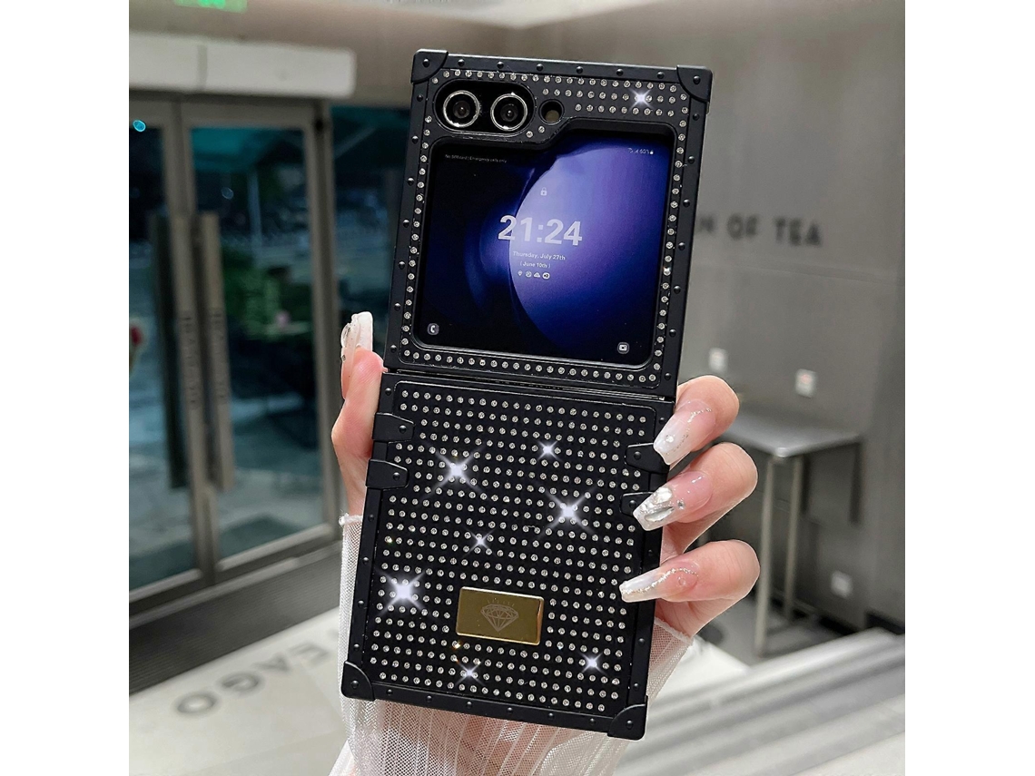 Capa De Celular Dobrável À Prova De Choque Com Logotipo De Diamante E Diamante Completo Para Pc