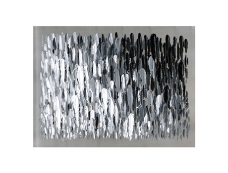 Abstract Table Black And White Brushstrokes 120 X 90 Cm De Óleo Em Tela De Prata