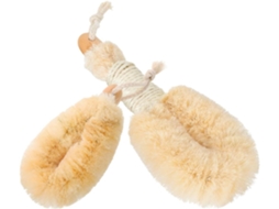 Escova ergonômica de sisal para esfoliação corporal, com 2 peças, para uso no banheiro e em pele seca/com mofo.