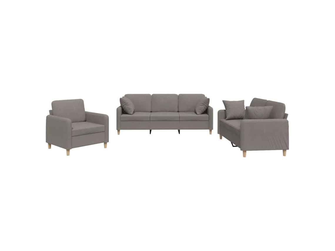 Sofa Set, Sofa Sets Vidaxl Cinzento-acastanhado Tecido (n/a)
