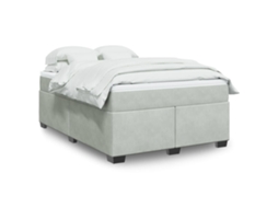 Vidaxl Cama com Molas/colchão 140x200 Cm Veludo Cinzento claro