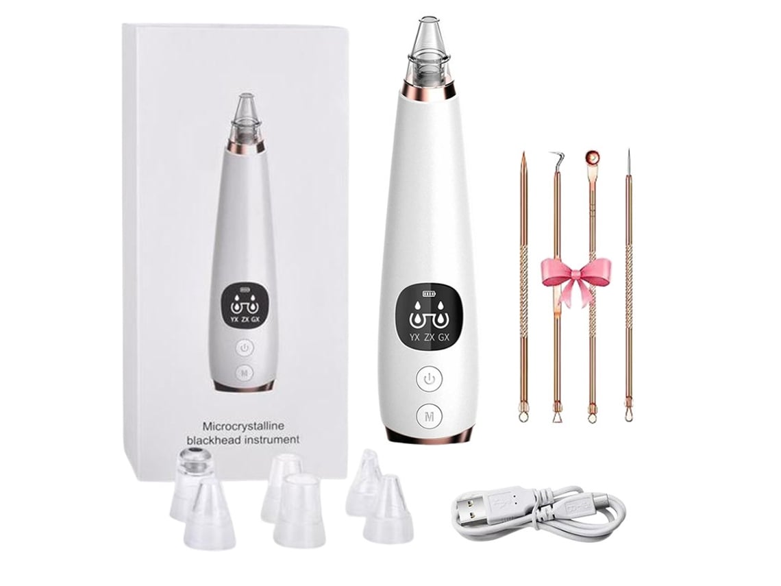 Kit Aparelho de Cravos + Agulhas de Extração Ouro Limpeza Profissional da Pele YANYXR