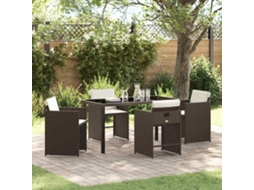 Vidaxl Conjunto De Jantar Para Jardim 5 Unid. Castanho Vime Pe