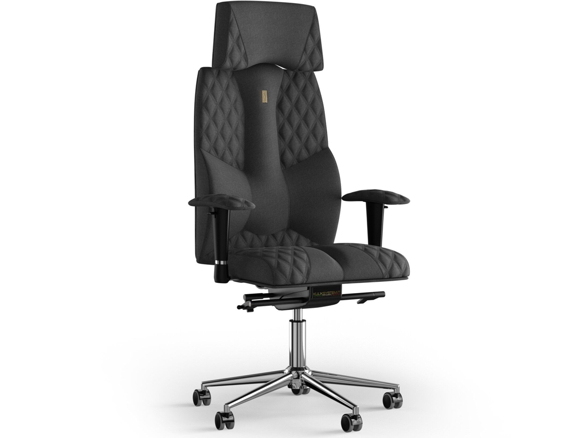 Cadeira de Escritório Ergonómica KULIK Tecido para Costura de Negócios (Azur - Cinzento -130x50x50cm)
