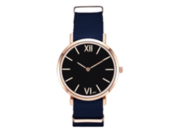 Reloj De Cuarzo Casual Unisex Con Correa De Nailon Dial Redondo Azul Real