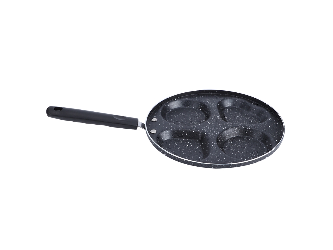 Antiaderente 4 Buracos Multifuncional 24.5cm para Café da Manhã Cozinha | S/MARCA