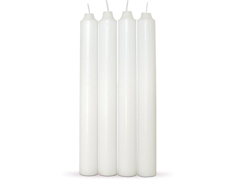 Velas brancas | Pack de 4 unidades | Velas 2x17,5cm | Velas estilo candelabro | Velas decorativas sem perfume COM-FORT HOUSE