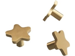 Conjunto De 4 Puxadores Latão Maciço Para Gavetas, Cômodas E Armários De Cozinha Em Tom Cobre Dourado