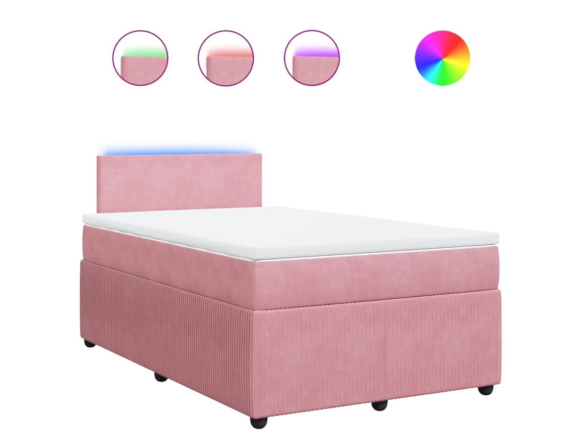 Box Spring Bed, Box Spring Beds Vidaxl Cor-de-rosa Veludo (120 X 190 Cm)