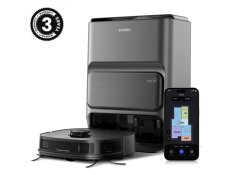 Aspirador Robot Inteligente Eureka J12 Base Autoesvaziante Sução 5000pa Evasão 3d Obstáculos Ia 55? Quente E Navegação Precisa Para Casa Com Animais