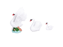 Ornamentos De Cisne De Resina Para Jardim Miniatura Lar 3 Peças