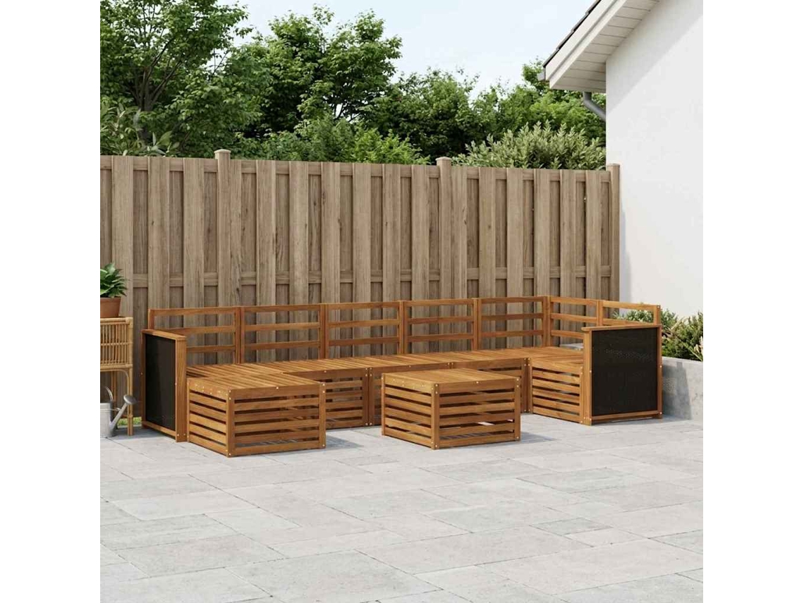 Vidaxl Conjunto De Sofás Para Exterior 7 Pcs Natural