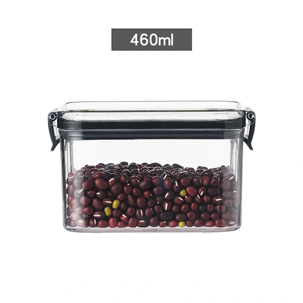 Pote Hermético De Silicone Ps Para Armazenamento De Alimentos, À Prova De Umidade, Ideal Para Nozes E Frutas Secas, Tampa Preta Transparente