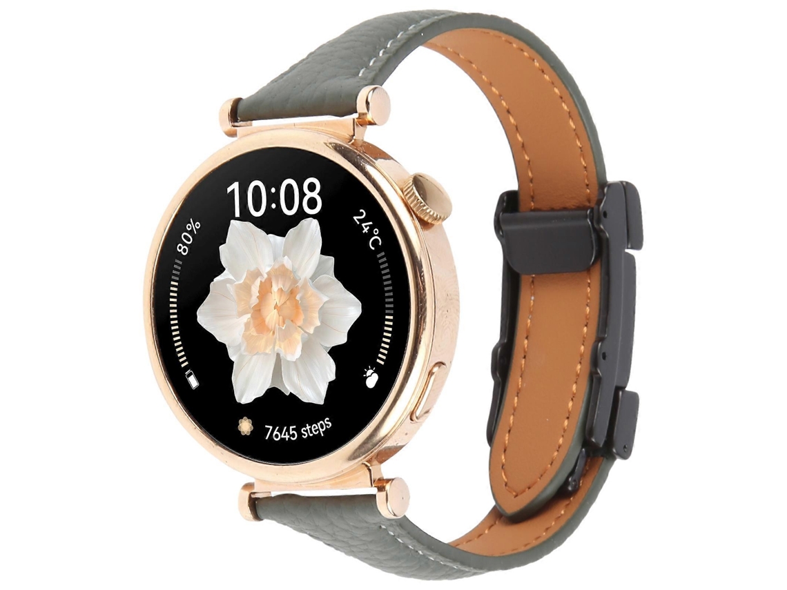 Pulseira De Couro Universal Fina Com Fecho Magnético