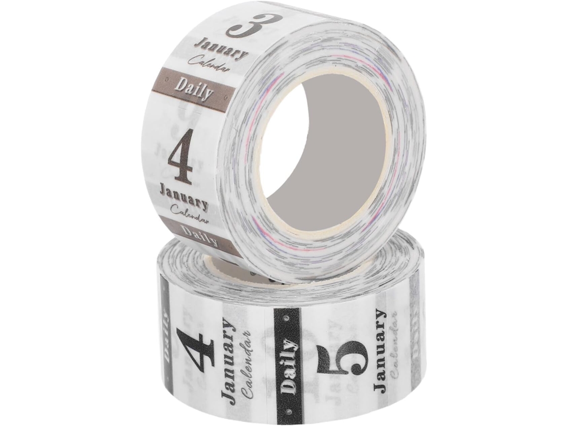 Adesivos Com Datas Para 365 Dias, Em Papel Washi Preto E Branco, 2 Rolos, Decorativos Para Escritório, Escola, Gokoco