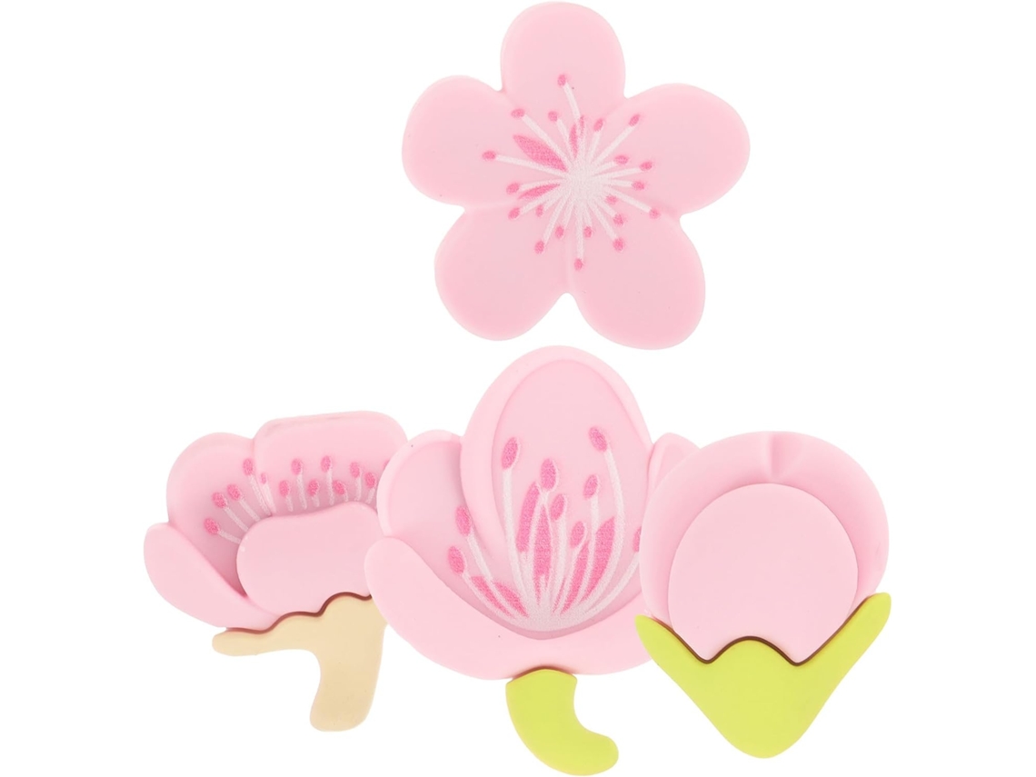 Ímãs De Geladeira Borracha Em Formato Tulipa, Conjunto De 4 Peças, Rosa
