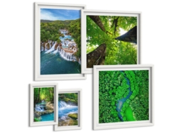 Conjunto De Pinturas Cachoeiras Paisagens Verdes Espelharte (5 Peças)