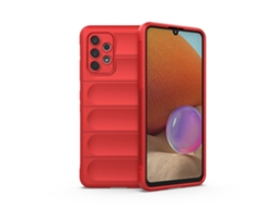 Capa Halinuia Para Samsung Galaxy A32 4g Magic Shield Tpu Flanela Vermelha (proteção Integral, Interior Em Flanela)