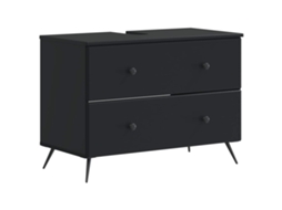 Vidaxl Armário Para Pia De Banheiro Breda Preto 82 X 41 X 59 Cm