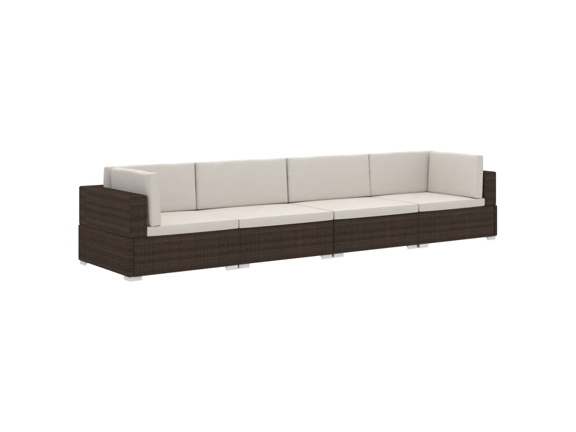 Sofa Set, Sofa Sets Vidaxl Marrom Rattan / Vime (n/a)