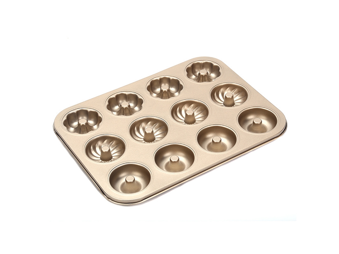 Molde Para Donuts Forma Para Bolo Forma Antiaderente Para Donuts Com 12 Câmaras Para Assar No Forno Forma Antiaderente ZMDECQNA