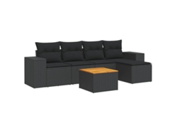 Garden Sofa Set, Garden Sofa Sets Vidaxl Preto Rattan / Vime (n/a)