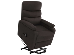 Vidaxl Poltrona Elevatória De Massagens Tecido Castanho-escuro