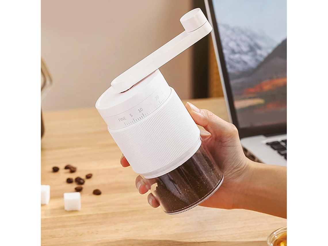 Moedor De Café Manual Cerâmica, Branco, Com Moagem Ajustável Para Espresso, Prensa Francesa E Café Coado, Ideal Para Casa, Escritório E Viagens