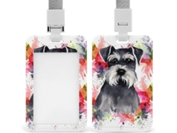 Suporte vertical Schnauzer com cabo, protetor de cartões para mesa, escola e viagens.