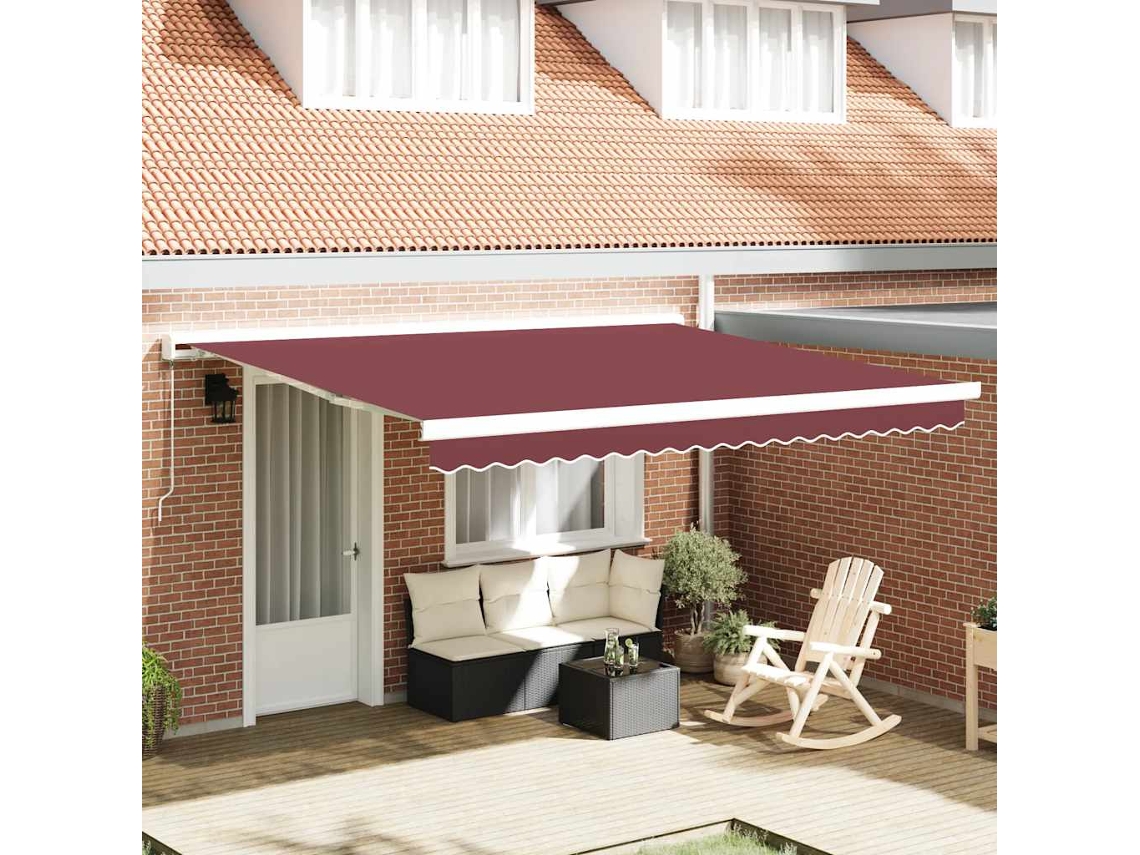 Vidaxl Toldo Retrátil Manual 400x300 Cm Bordô
