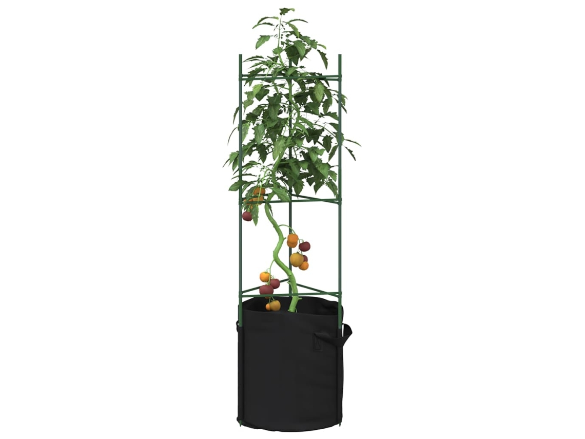 Vidaxl Suportes Para Tomateiros Com Sacos 6 Pcs 116 Cm Aço E Pp