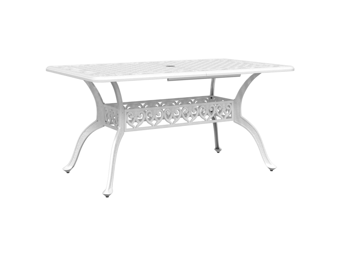 Mesa de Jardim VIDAXL Alumínio Fundido Branco 150X90X72 Cm