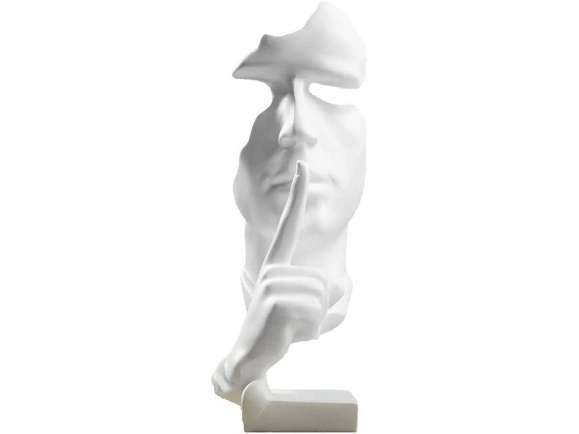 Estátua de Resina Nova Line Estilo Nórdico, Branca, Decorativa para Sala e Escritório