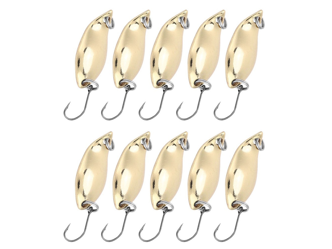 Spoon Lure (bionic Fish Lure, Metal Material) Metal 2.5g 3.5g 5g Spoon Lure (10 Pieces Per Pack) (gold 5g)