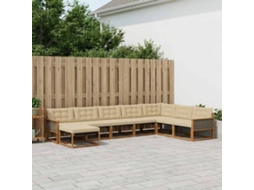 Vidaxl Conjunto De Sofás Para Exterior 8 Unid. Natural E Bege