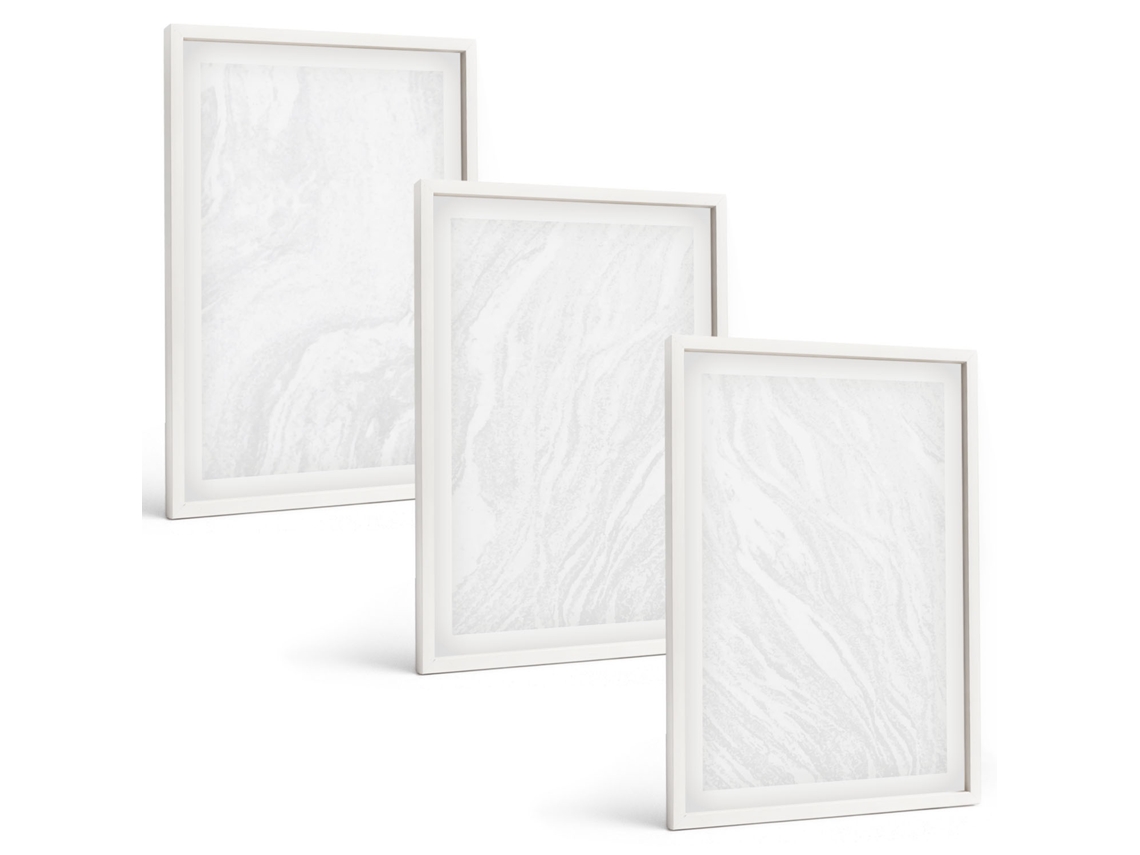Conjunto De Pinturas Estrutura De Mármore Elegante Espelharte (3 Peças 40x60 Cm)