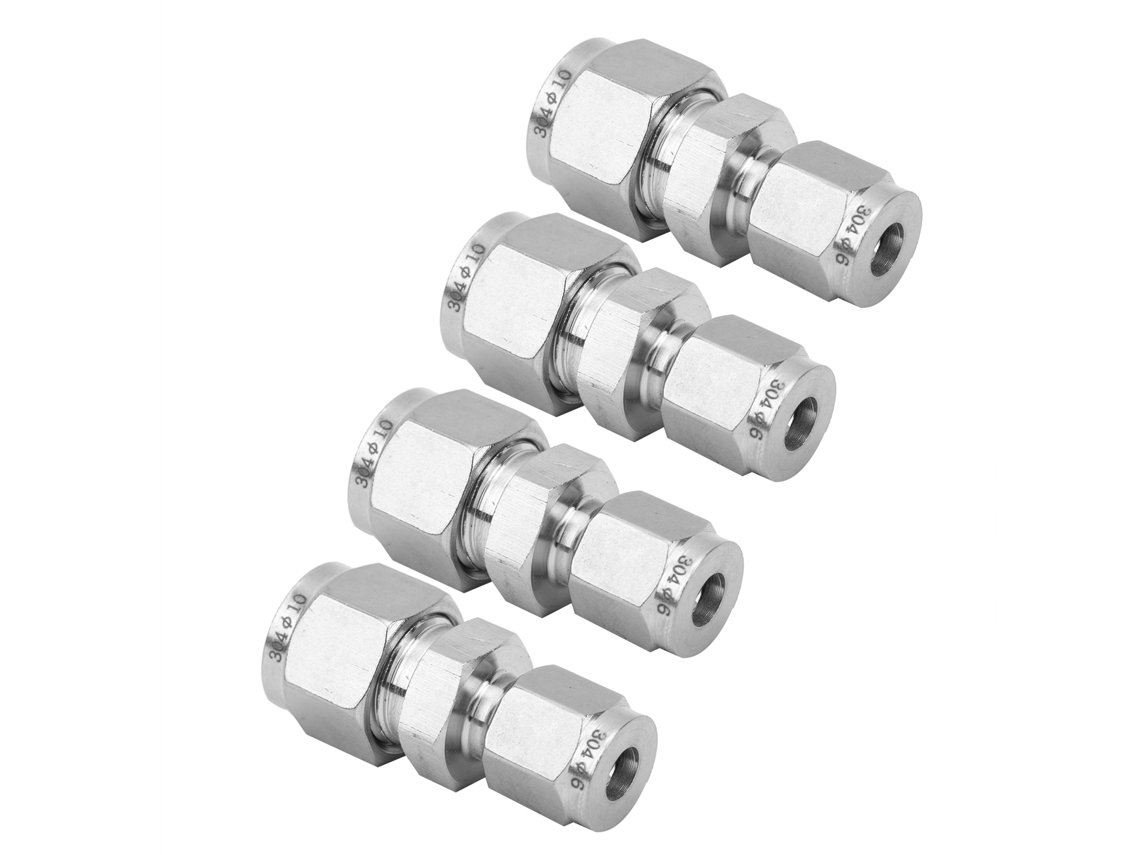 Laxiscreed Adaptador De Mangueira De Compressão Em Aço Inoxidável 304 Com Dupla Ferrule