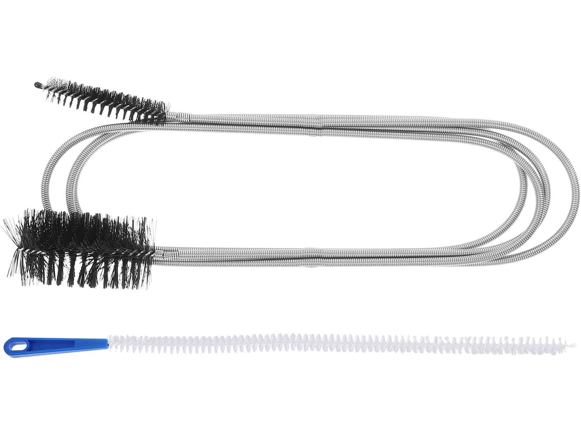 Kit De Limpeza Ganazono Com 2 Escovas Flexíveis Nylon E Aço Inoxidável Para Desentupir Ralos, Adequado Para Limpeza De