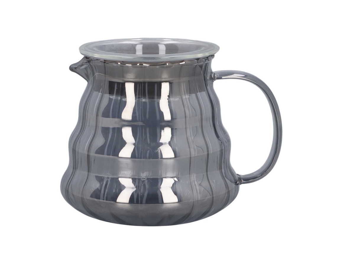 Servidor De Café Em Vidro Galvanizado Cinza Listrado Bule De Café Em Vidro Bule De Café Pote De Gotejamento Manual Filtro 300ml 8,4 X 11 Cm Brilvibera