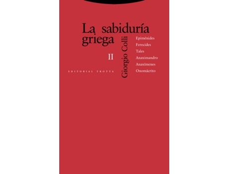 Livro La Sabiduría Griega Ii de Giorgio Colli (Español)