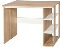 Mesa Particle Board Cor Cor de Carvalho e Branco 100x55x74 cm Homcom