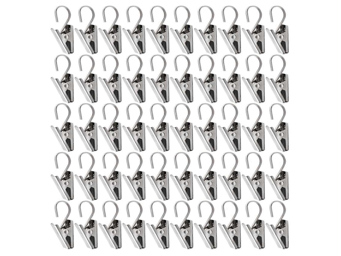 Conjunto De 50 Prendedores De Cortina Em Aço Inoxidável Com Gancho Para Decoração De Casa, Festas Ao Ar Livre E Fotos
