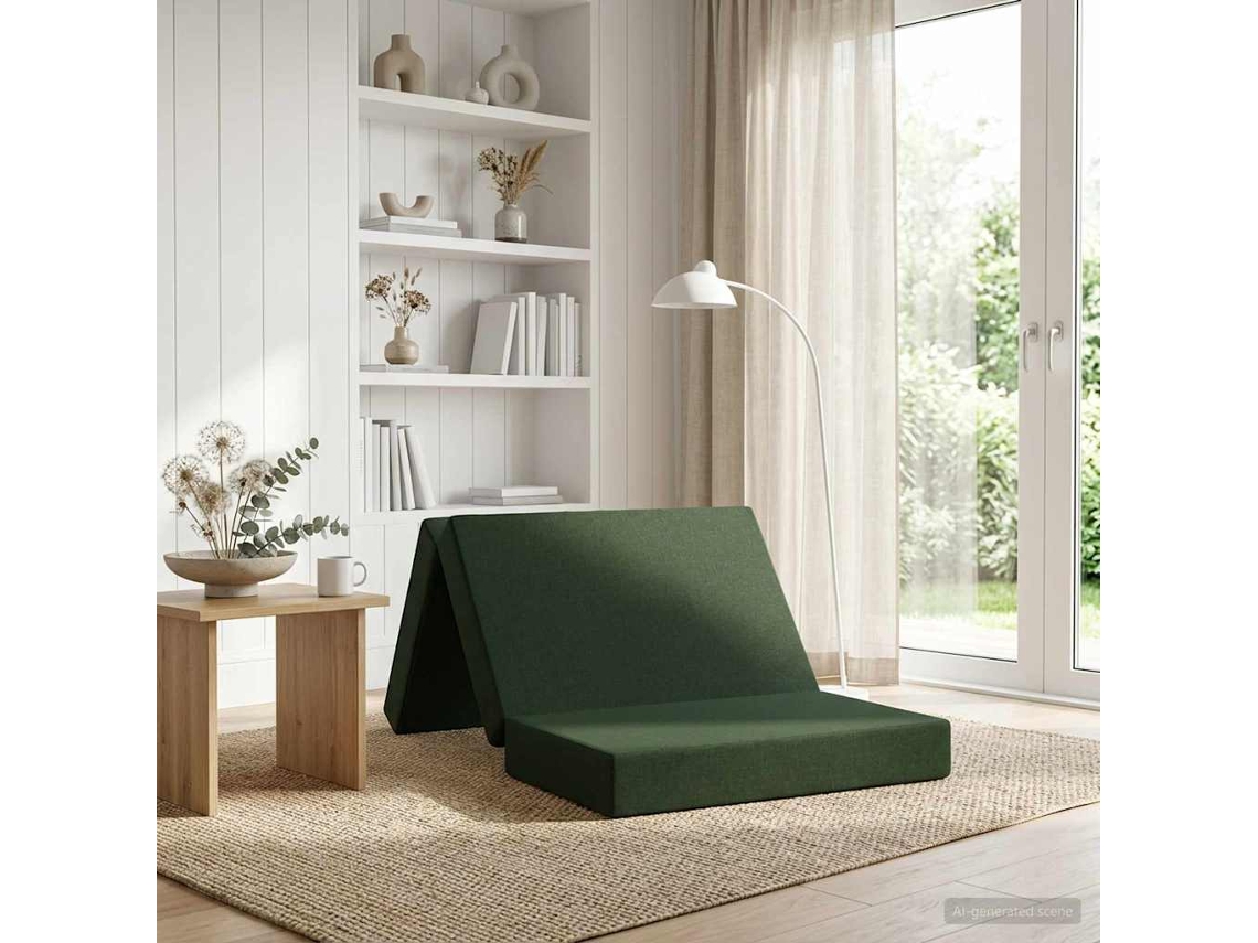 Vidaxl Sofá Cama Dobrável 80 X 67 X 45 Cm Verde-escuro