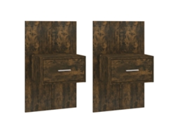 Wall-mounted Bedside Cabinet, Wall-mounted Bedside Cabinets Vidaxl Marrom Madeira Processada (n/a)