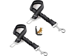 2 Cintos para Cães Carro Bungee Elástico Ajustável YANYXR (preto)